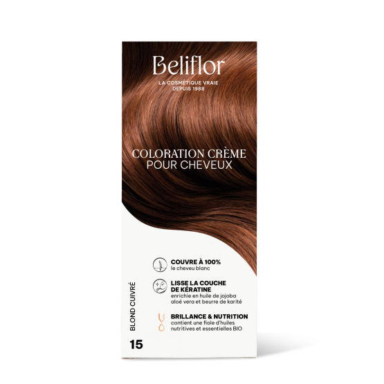 Coloration capillaire permanente de Beliflor - CC15 - Blond cuivré