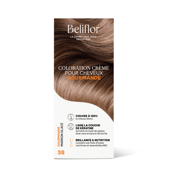 Coloration capillaire permanente de Beliflor - CC38 - Gourmande Marron glacé