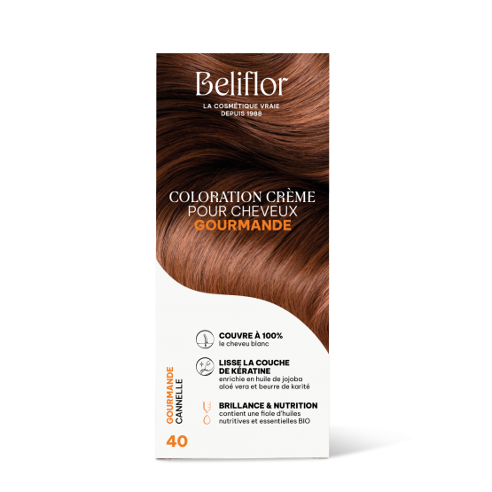 Coloration capillaire permanente de Beliflor - CC40 - Gourmande Cannelle